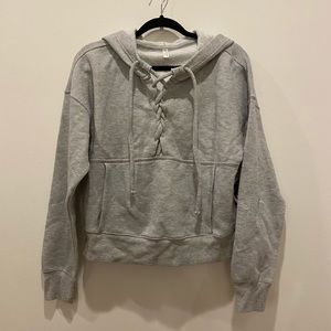 Free People Believe It Lace Up Sweatshirt